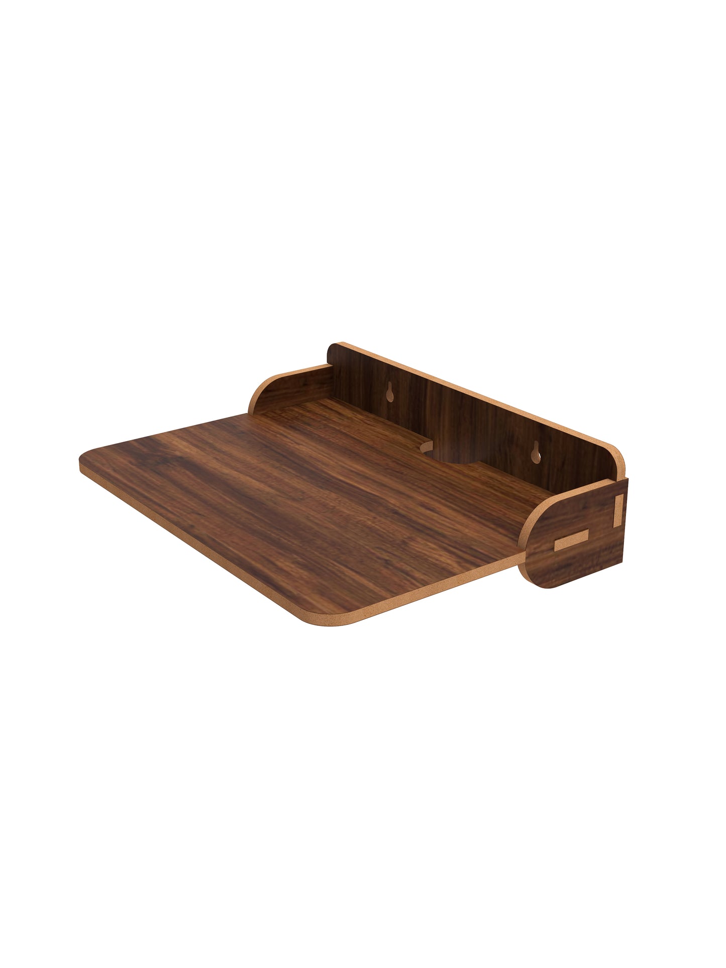 Home Sparkle Wall Mounted Wooden TV Set-Top Box Stand | Floating Media Shelf for DTH, WiFi Router & Gaming Console | Cable Management | Walnut Finish