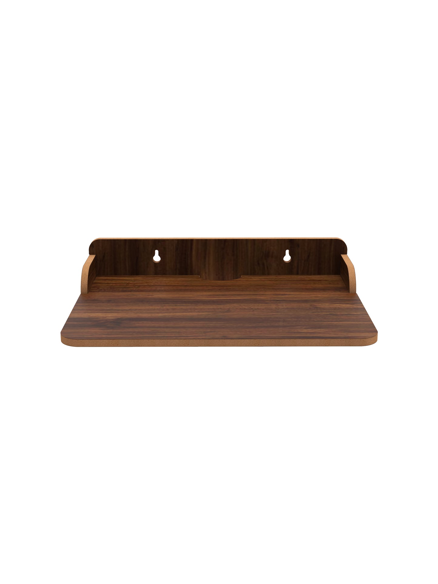 Home Sparkle Wall Mounted Wooden TV Set-Top Box Stand | Floating Media Shelf for DTH, WiFi Router & Gaming Console | Cable Management | Walnut Finish