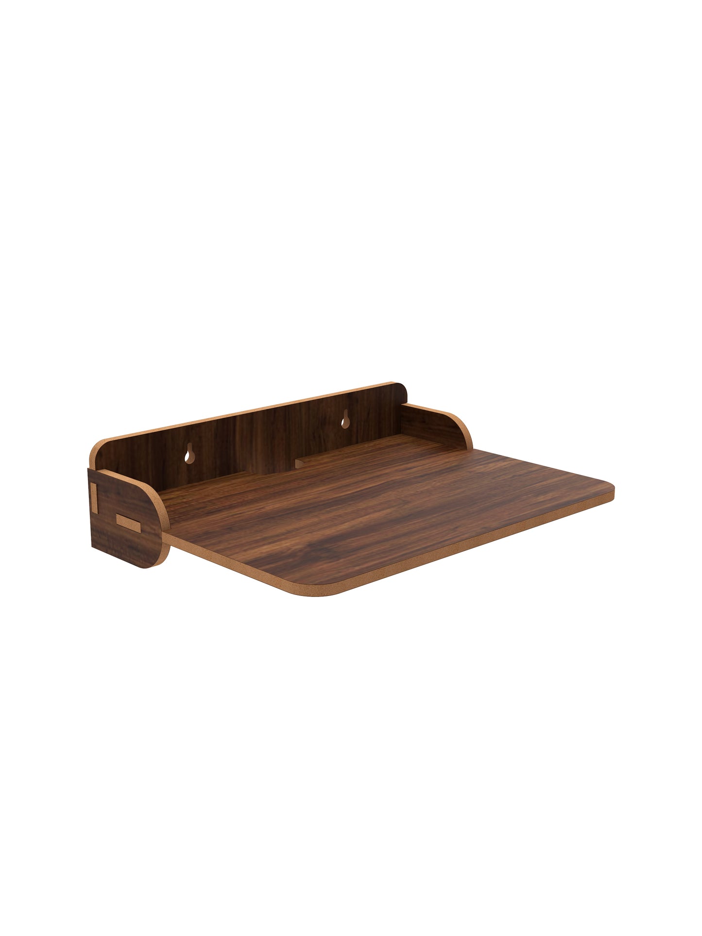 Home Sparkle Wall Mounted Wooden TV Set-Top Box Stand | Floating Media Shelf for DTH, WiFi Router & Gaming Console | Cable Management | Walnut Finish