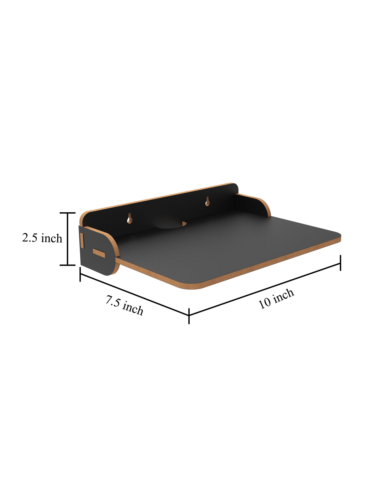 Home Sparkle Wooden Printer Stand Tray with Raised Back & Side Panels | Desktop Printer Organizer & Space-Saving Office Stand | Black Finish
