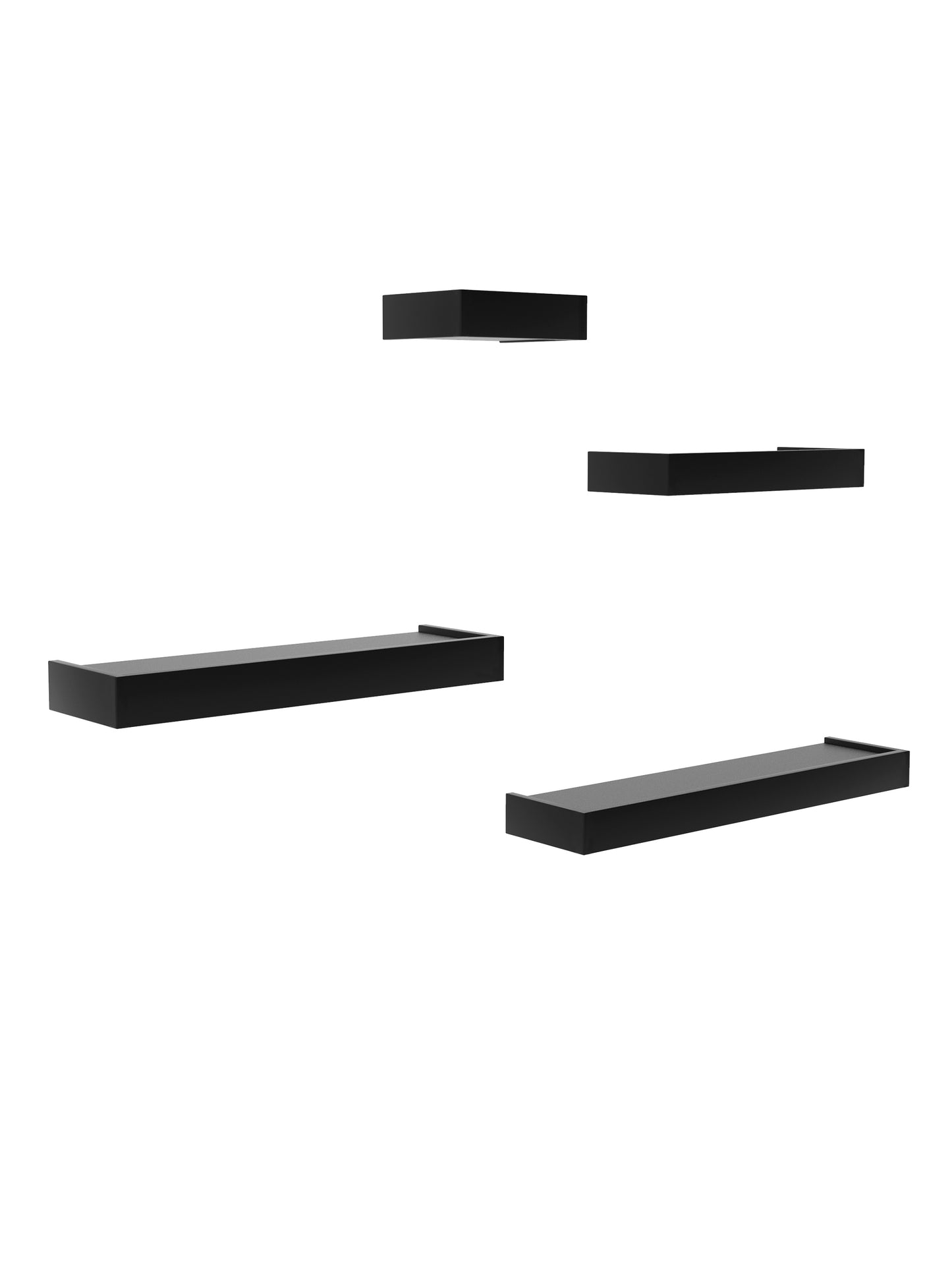 Home Sparkle Modern Floating Wall Shelves Set of 4 – Decorative Wall Mounted Display Shelves for Living Room, Bedroom & Office