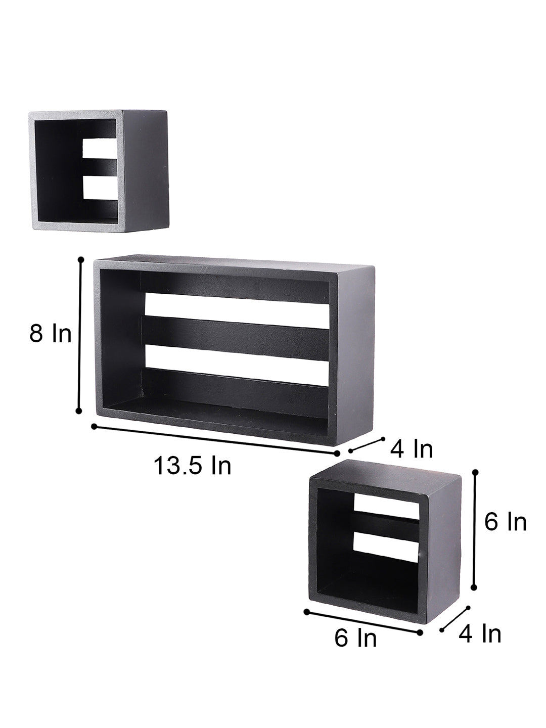 Home Sparkle New Design wall mount floating wall shelves For Home, bed room, living room, office, restaurant |Wall shelf Rack for Home |Set of 3,(Black) | Engineered wood Carved Shelf for Lobby & Bedrooms