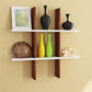 Home Sparkle Plus Shaped Wall Shelves Engineered Wood | Display Rustic Wood Ledge Shelves | Wall Shelves| Rack | Farmhouse Shelves for Bedroom Office Kitchen Living Room (Brown)