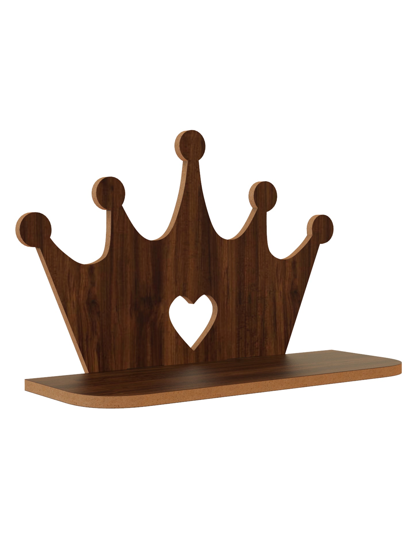 Home Sparkle Crown Shape Wall Shelf MDF made Wall Mounted Floating Shelves| Latest Innovative Wall Hanging ( Dark Brown ) |Decorative shelf for lobby ,Kids room entrance, office ,balcony etc