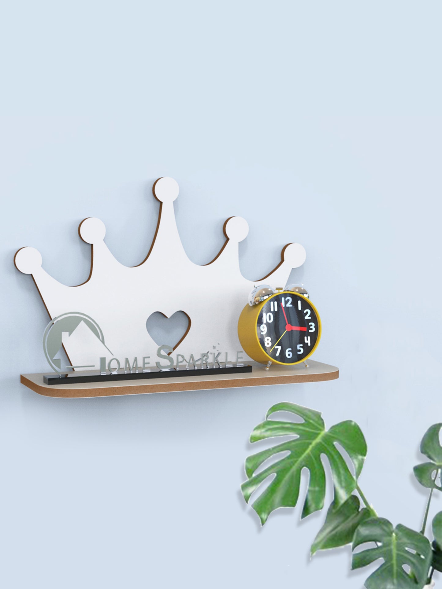 Home Sparkle Crown Shape Wall Shelf MDF made Wall Mounted Floating Shelves| Latest Innovative Wall Hanging ( Dark Brown ) |Decorative shelf for lobby ,Kids room entrance, office ,balcony etc