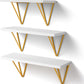 Home Sparkle Floating Shelves, Wall Shelf White and Gold for Bathroom/Bedroom/Living Room/Kitchen 3 Sets