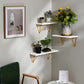 Home Sparkle Floating Shelves, Wall Shelf White and Gold for Bathroom/Bedroom/Living Room/Kitchen 3 Sets