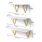 Home Sparkle Floating Shelves, Wall Shelf White and Gold for Bathroom/Bedroom/Living Room/Kitchen 3 Sets