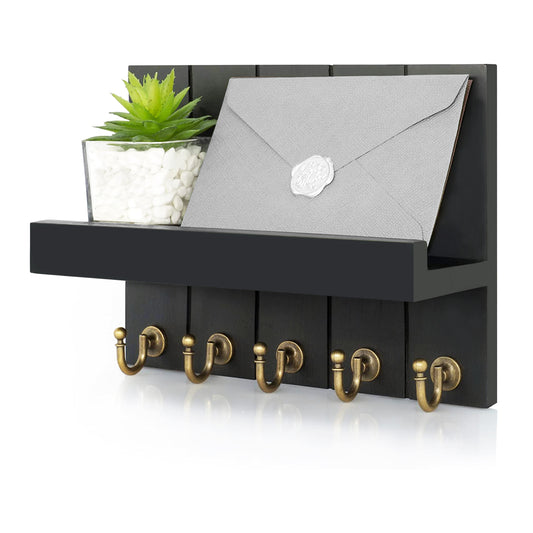 Home Sparkle Key Holder Display Shelf with Stainless Steel Hooks