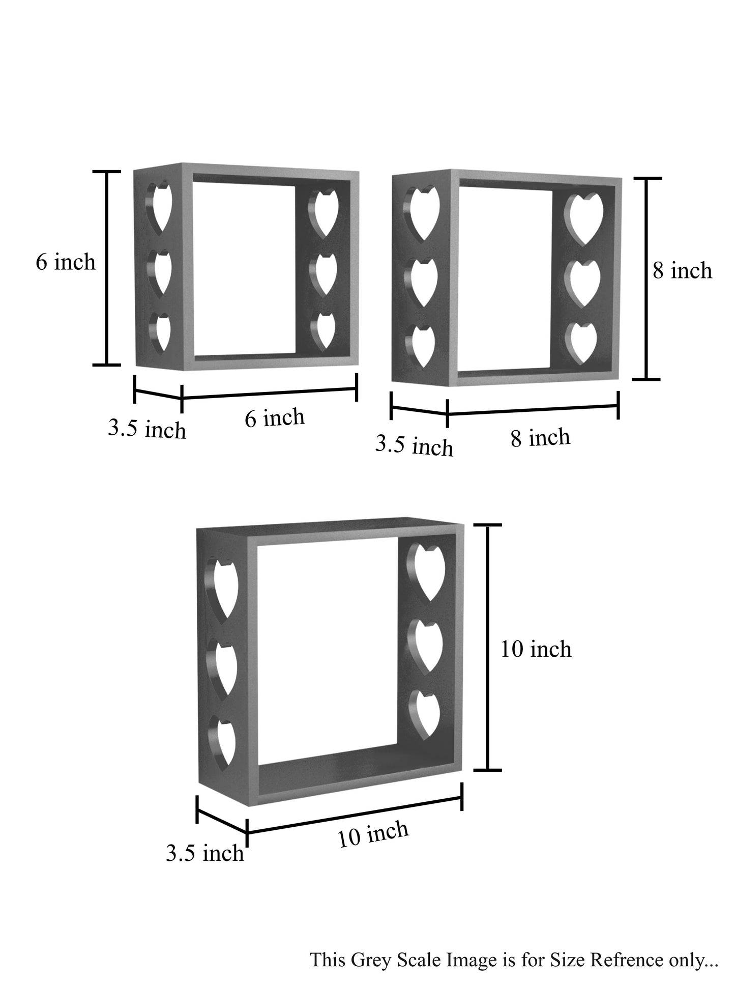 HOME SPARKLE MDF Wooden Wall Shelves | 3 Set Decorative Wall Mounted Cube Shelves Rack | Ideal for Decoration in Living Room, Bedroom & Wall Floating Bookshelf (White)