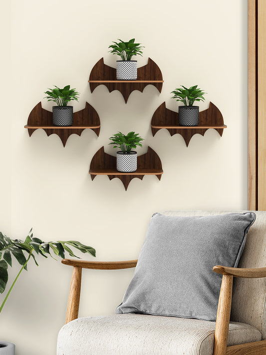 Home Sparkle Bat Shape Wall Shelf MDF made Wall Mounted Floating