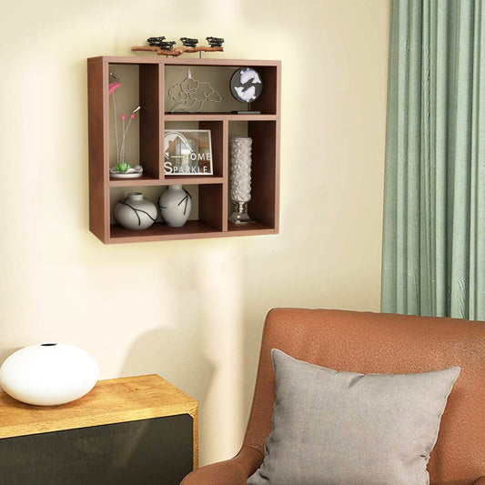 Home Sparkle Engineered Wood Square Wall Shelves Wall Mounted