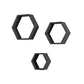 Home Sparkle wooden Hexagonal shaped Wall Shelf Set of 3 |  Decorative shelves For bed room, living room, office, restaurant | Modern Unique Designer Wall shelf Rack for Home | Engineered wood Designer Shelf for Lobby & Bedrooms.