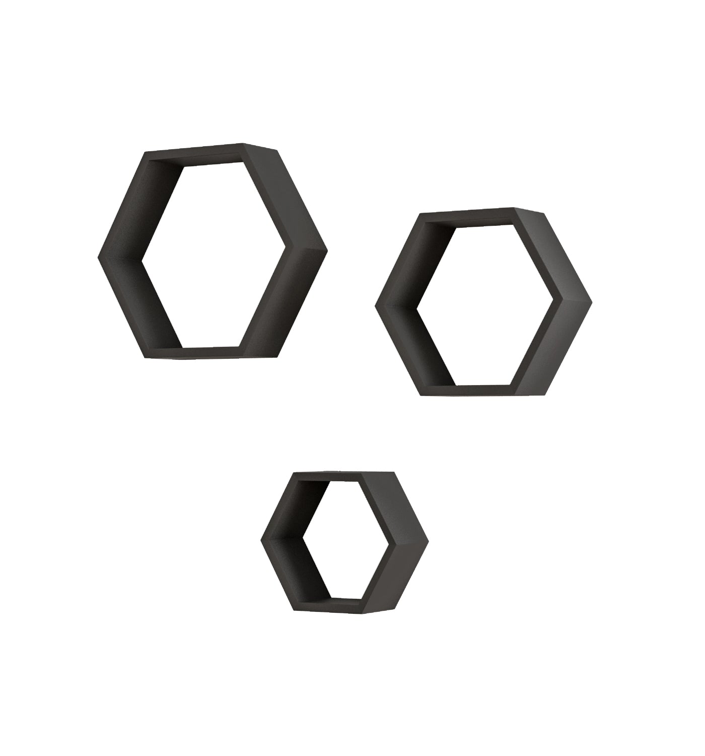 Home Sparkle wooden Hexagonal shaped Wall Shelf Set of 3 |  Decorative shelves For bed room, living room, office, restaurant | Modern Unique Designer Wall shelf Rack for Home | Engineered wood Designer Shelf for Lobby & Bedrooms.