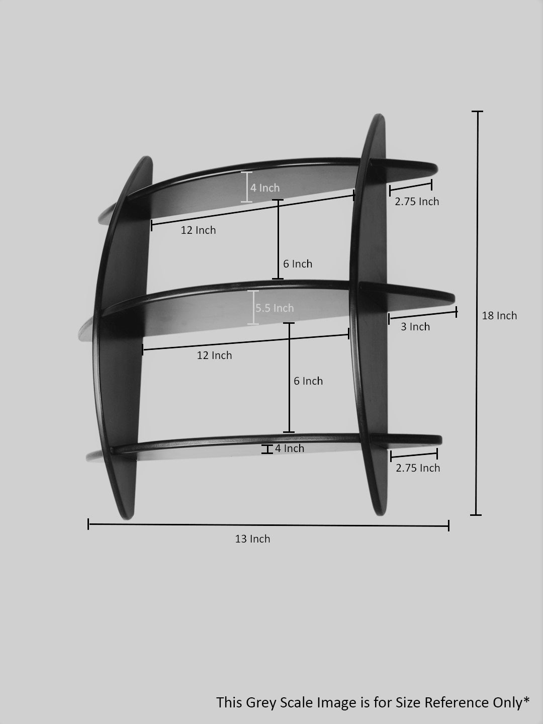 Home Sparkle Engineered Wood Wall Shelves | Wall Mounted 3 Tier Rack Wooden Shelf for Living Room, Office and Bedroom